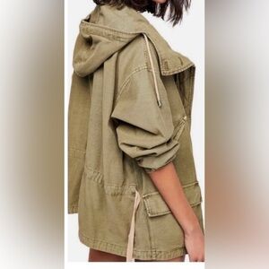Free People Joshua Tree hooded utility anorak army jacket coat oversized green M